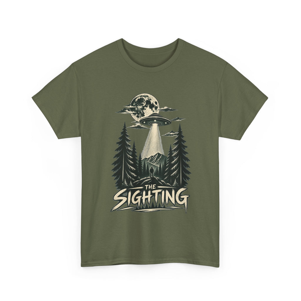 UFO Sighting Graphic Tee | Alien Abduction Forest Night