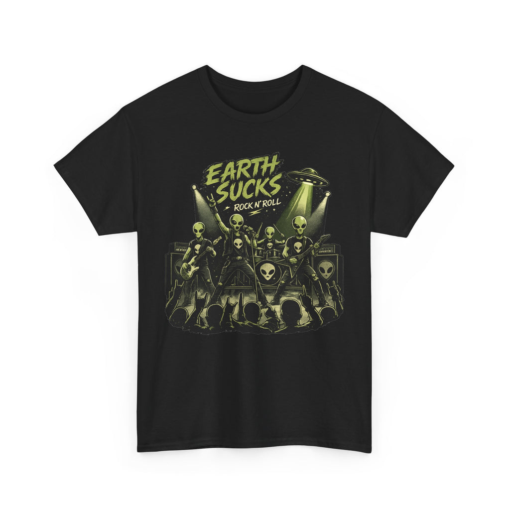 Earth Sucks skull rock band tee | Rock & Roll graphic T-Shirt