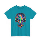 Alien Headphones T-Shirt – Colorful Cosmic UFO Graphic