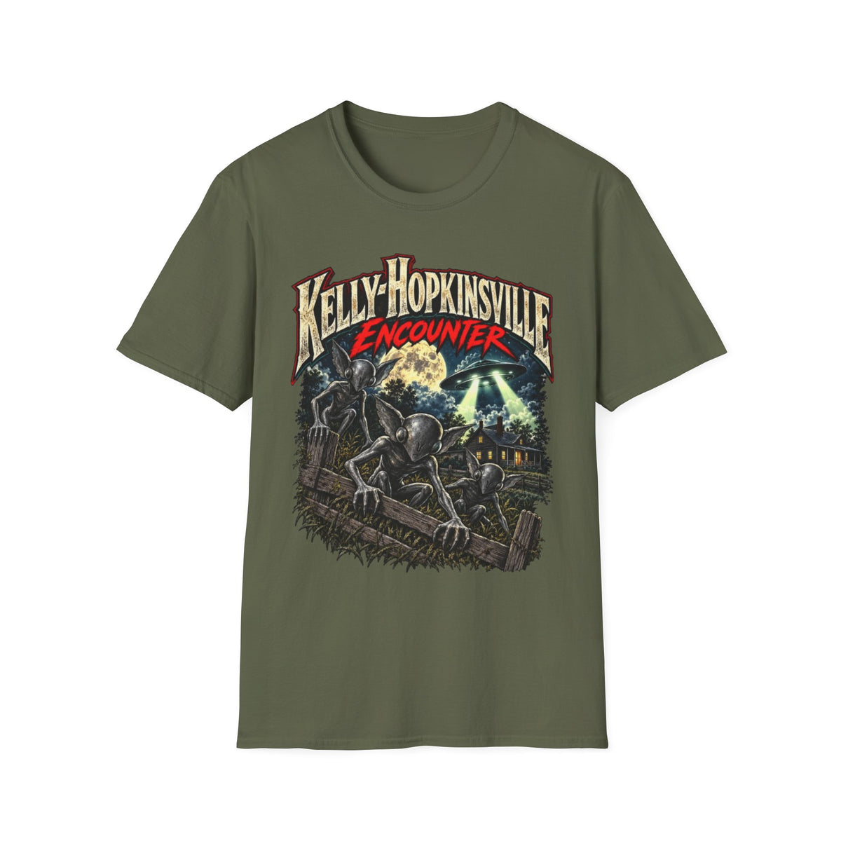 Kelly-Hopkinsville Encounter Alien Mystery Graphic T-Shirt
