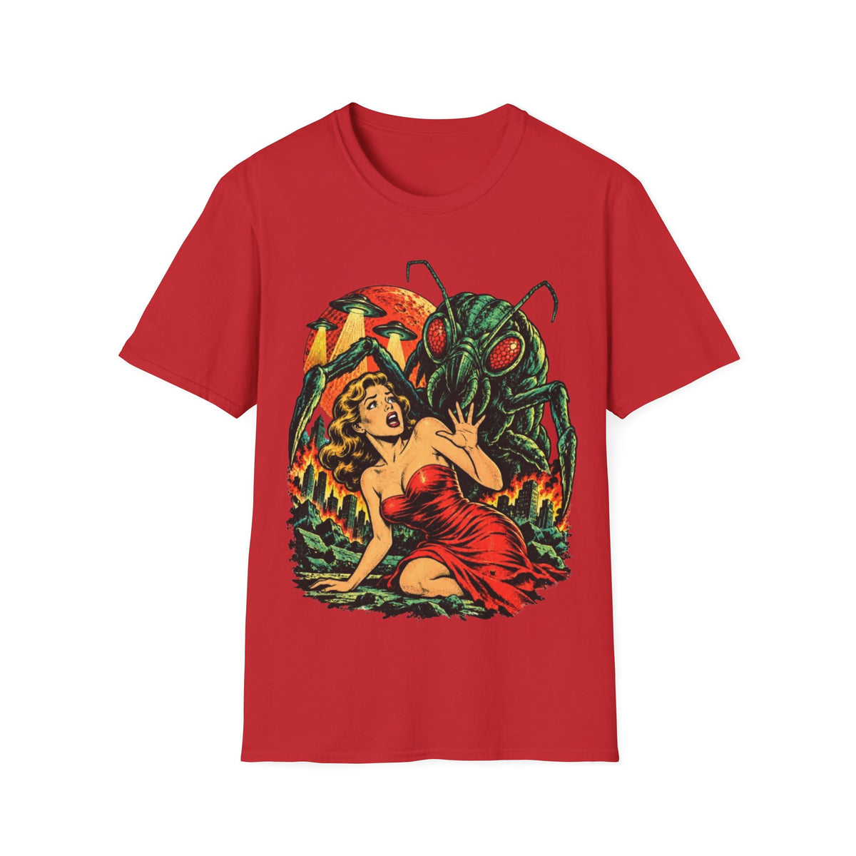 Vintage Sci-Fi Monster Attack T-Shirt