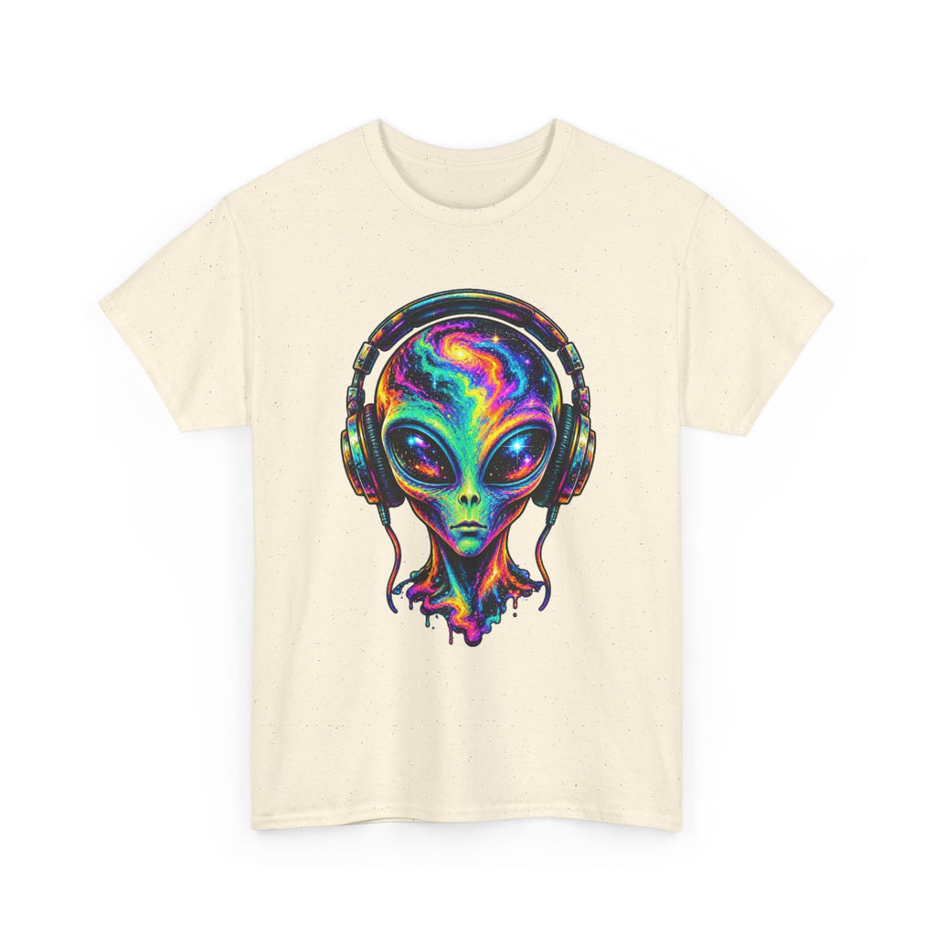 Alien Headphones T-Shirt – Colorful Cosmic UFO Graphic