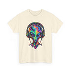 Alien Headphones T-Shirt – Colorful Cosmic UFO Graphic
