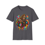 Colorful Bigfoot Paint Splatter  T-Shirt