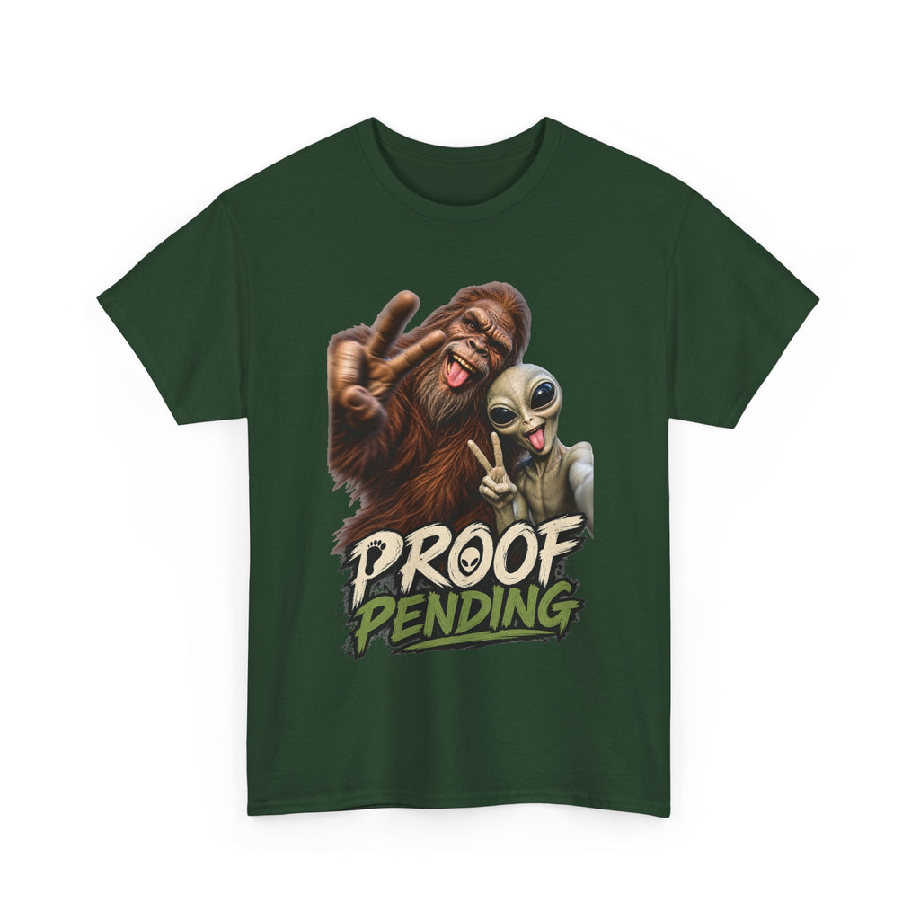 Proof Pending Sasquatch & Alien Tee | Funny Cryptid UFO Graphic Shirt