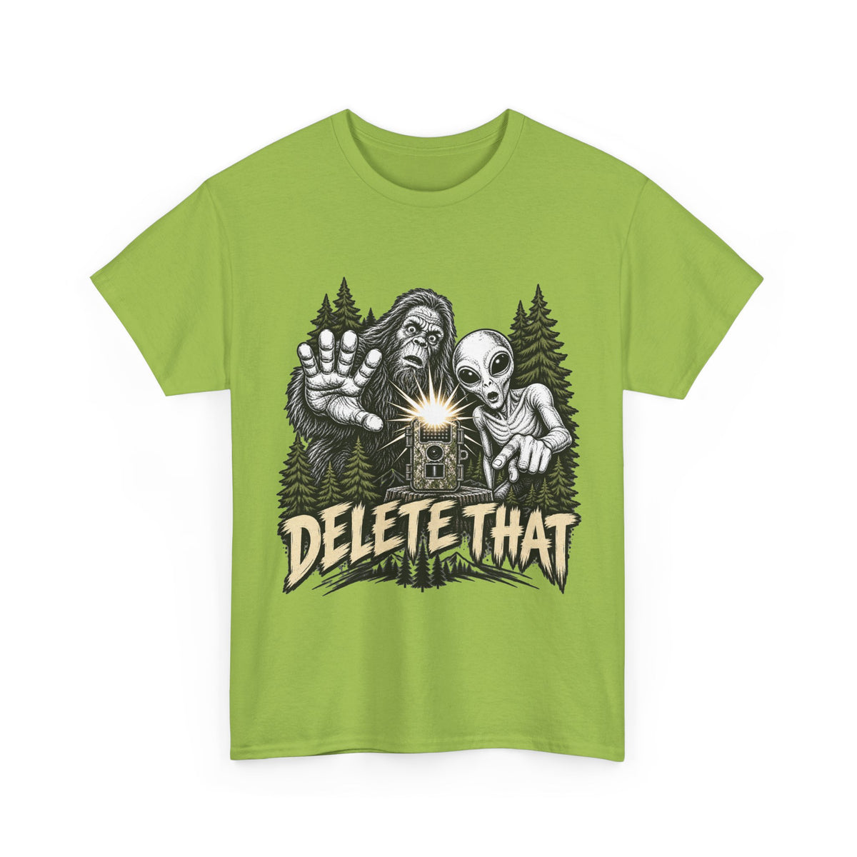 Delete That Graphic Tee | Creepy Alien & Skull Illustration