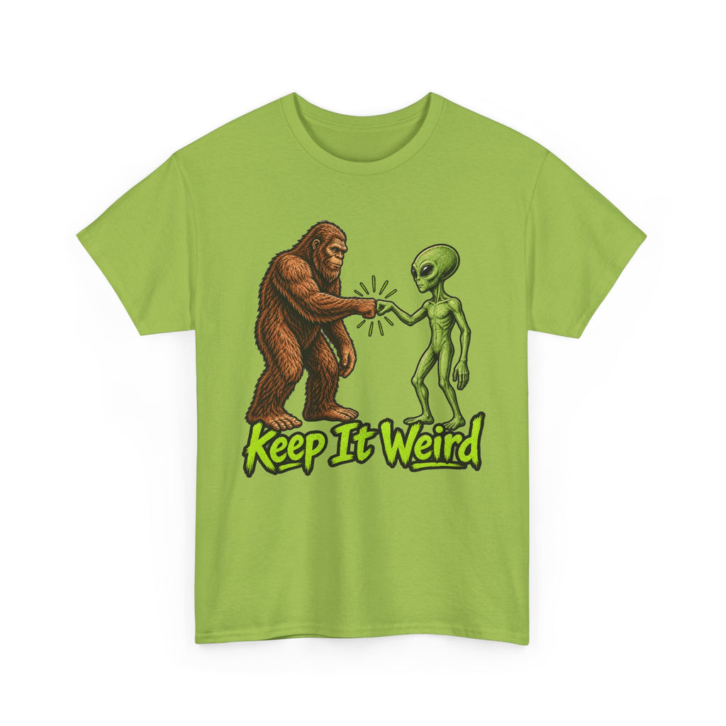 Keep It Weird Sasquatch Alien T-Shirt | Funny Cryptid UFO Tee