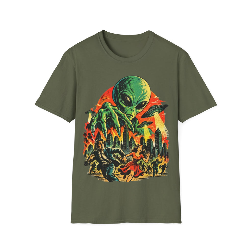 Alien Invasion Retro Sci-Fi T-Shirt