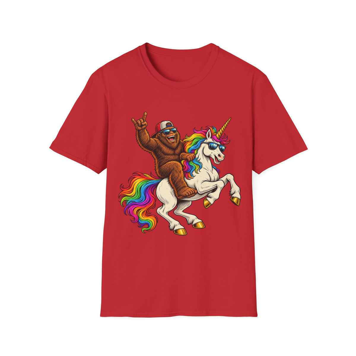 Bigfoot Riding Unicorn T-Shirt