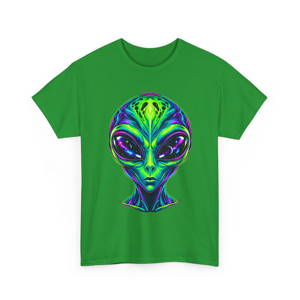Psychedelic Alien Head T-Shirt | Neon Extraterrestrial Art