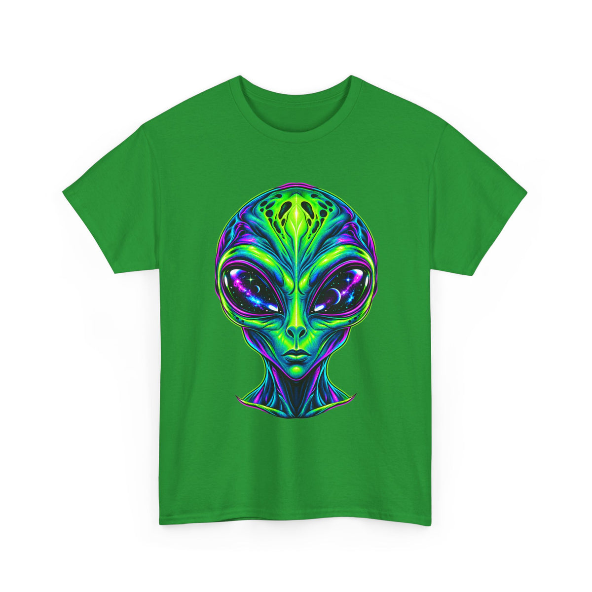 Psychedelic Alien Head T-Shirt | Neon Extraterrestrial Art