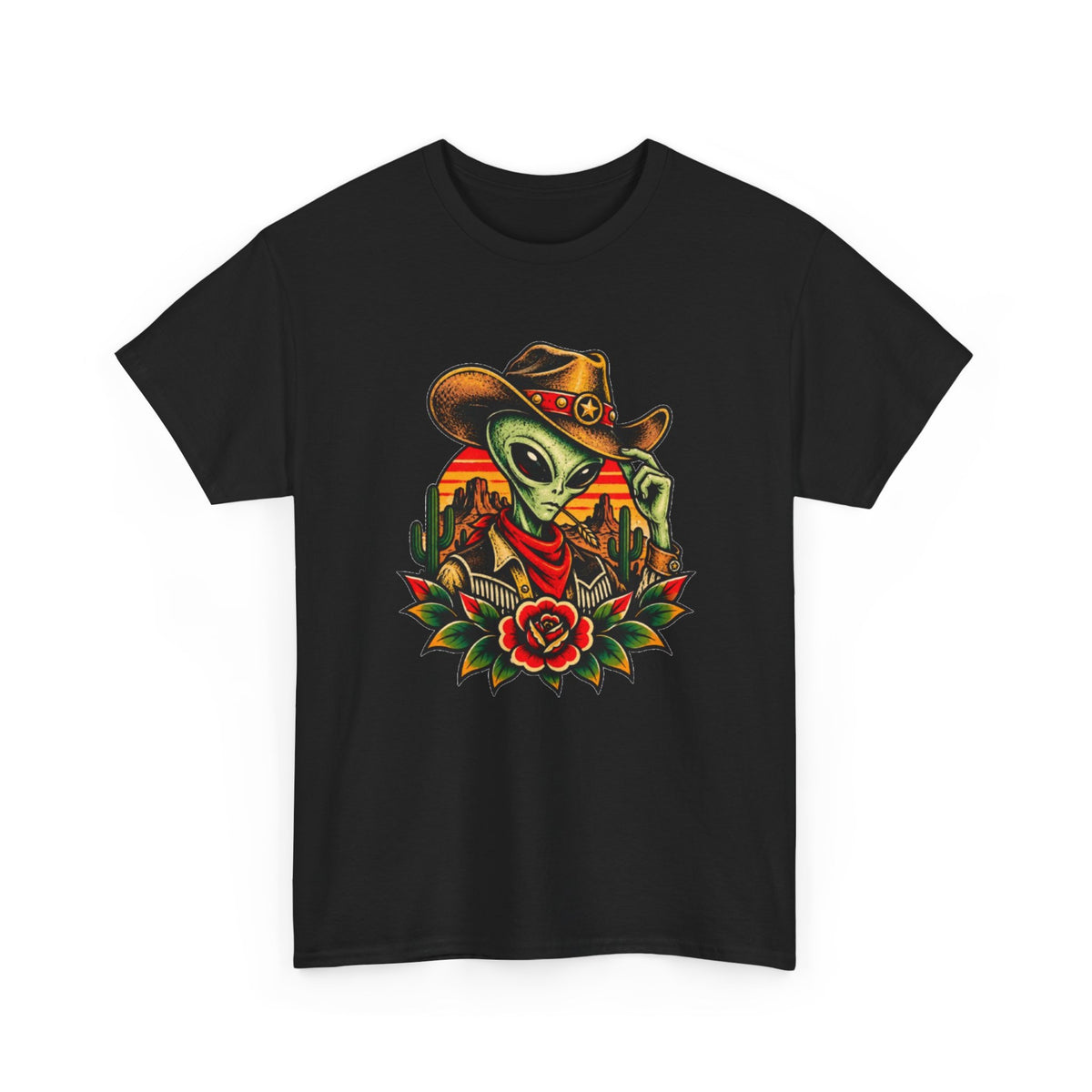 Cowboy Alien T-Shirt — Western Desert Alien Graphic Tee