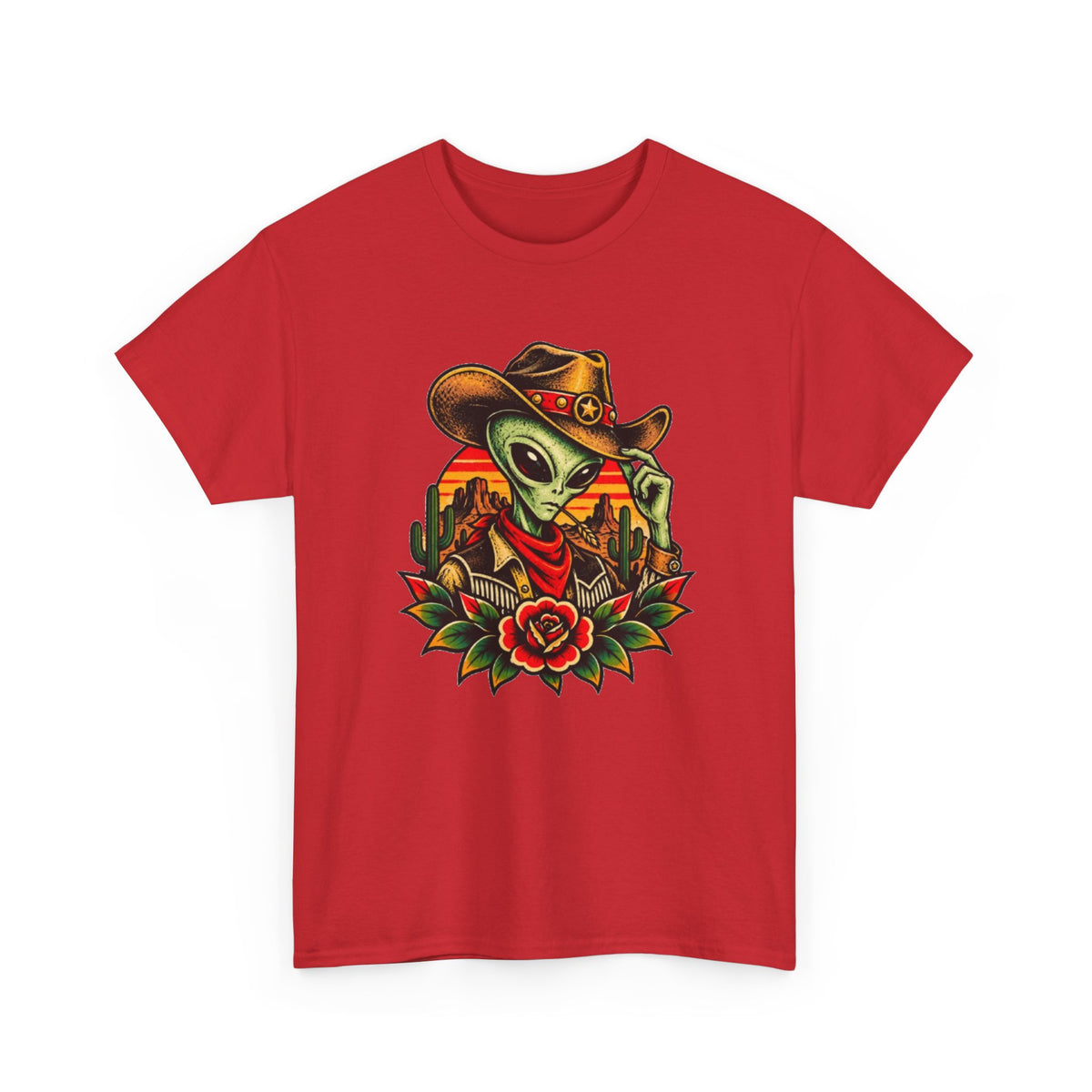 Cowboy Alien T-Shirt — Western Desert Alien Graphic Tee