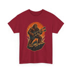 Sasquatch Playing Double-Neck Guitar T-Shirt | Retro Rock Monster Tee