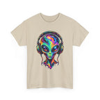 Alien Headphones T-Shirt – Colorful Cosmic UFO Graphic