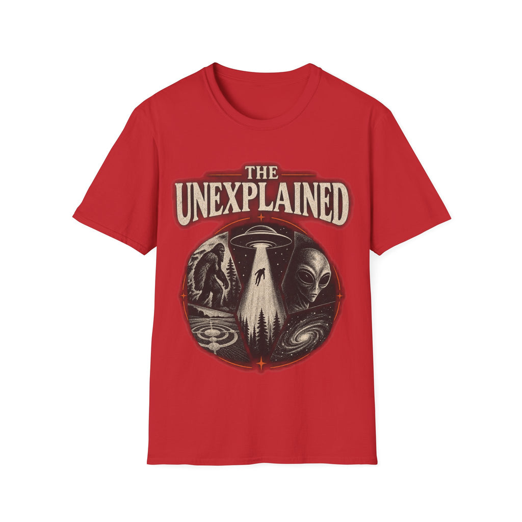 T-Shirt — "The Unexplained" UFO & Cryptid Mystery Graphic