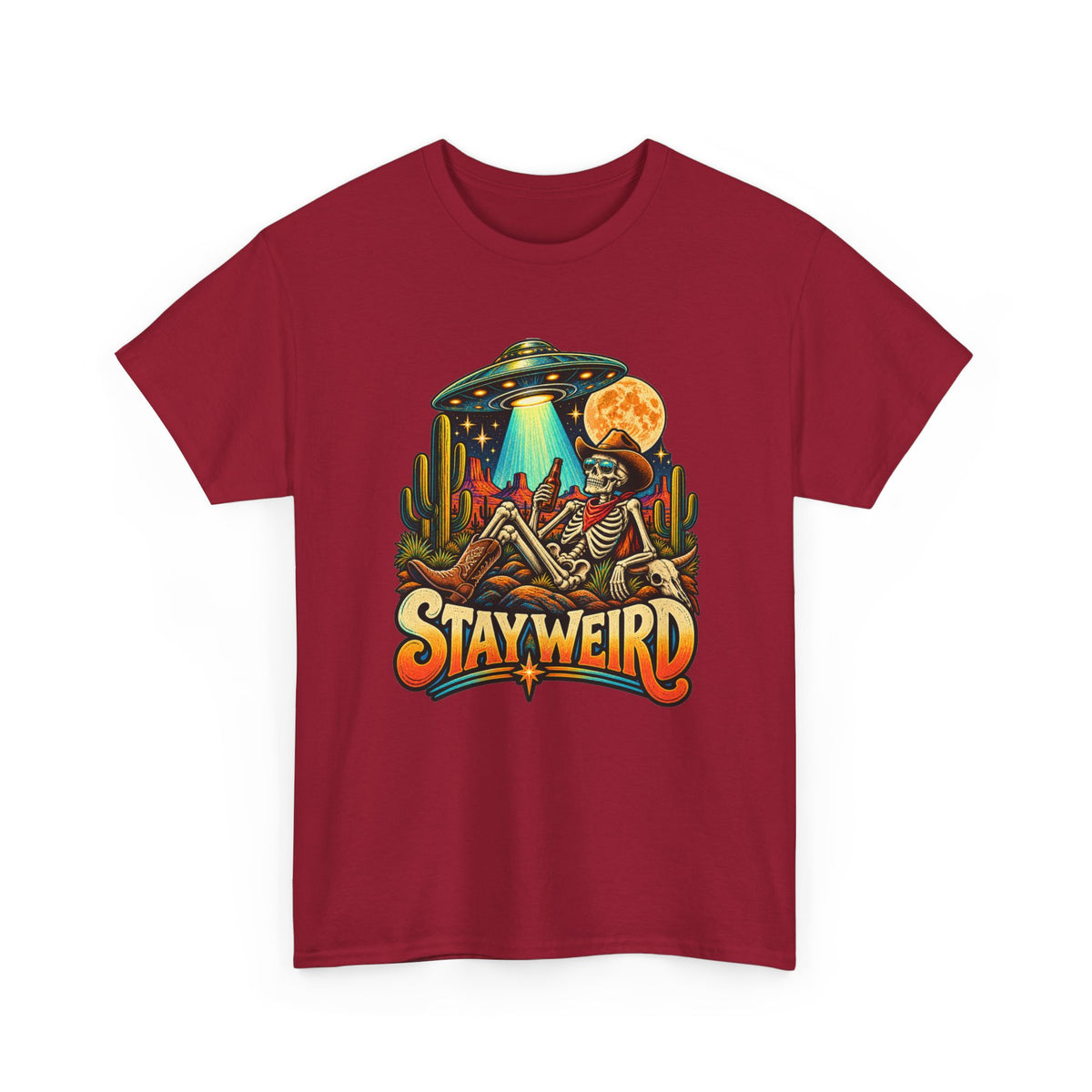 Stay Weird Skeleton UFO T-Shirt