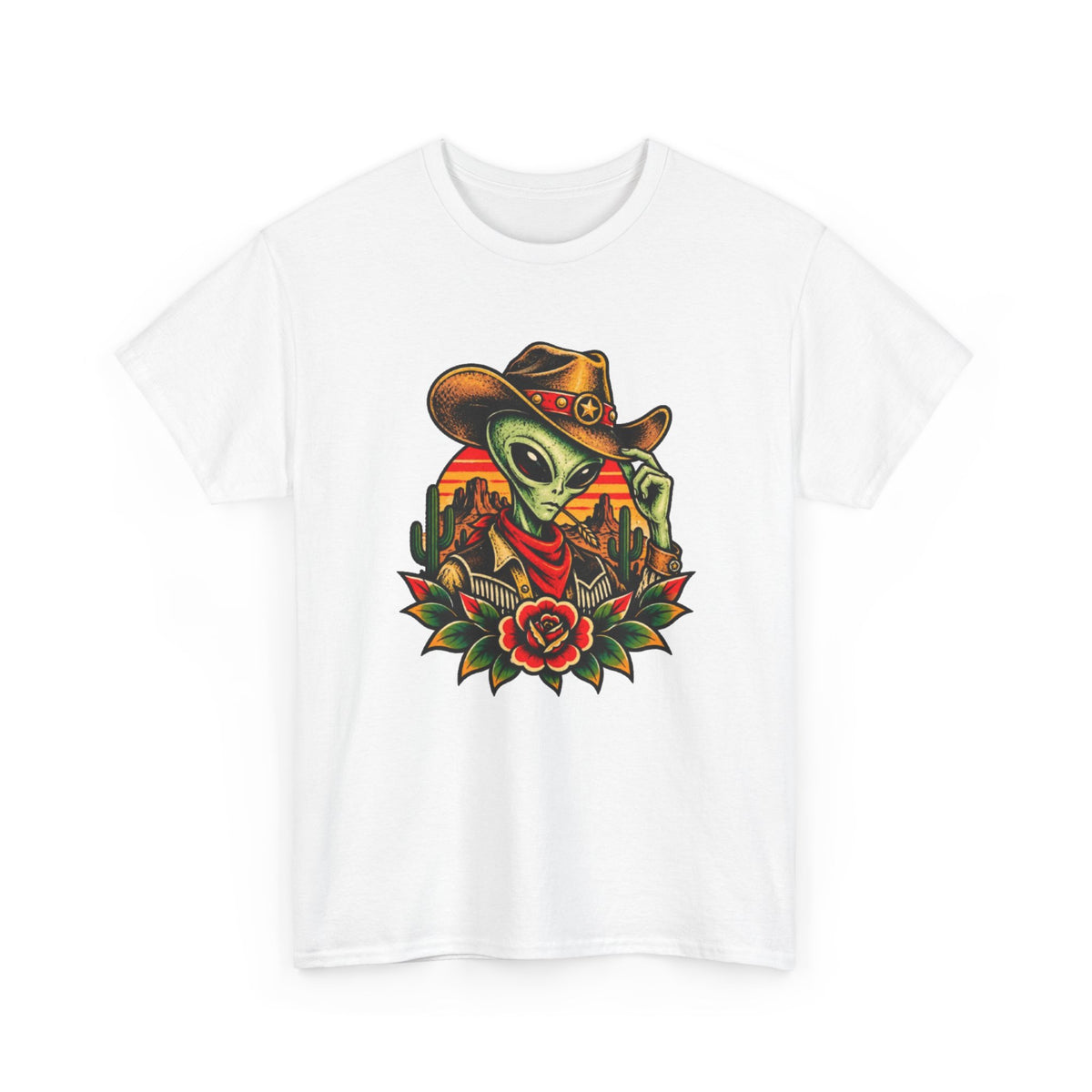 Cowboy Alien T-Shirt — Western Desert Alien Graphic Tee