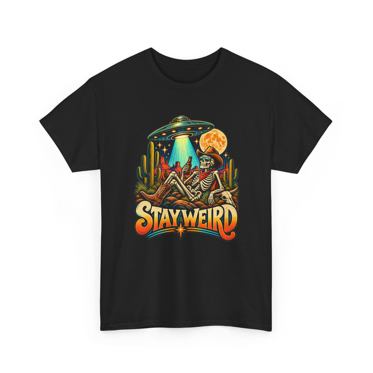 Stay Weird Skeleton UFO T-Shirt