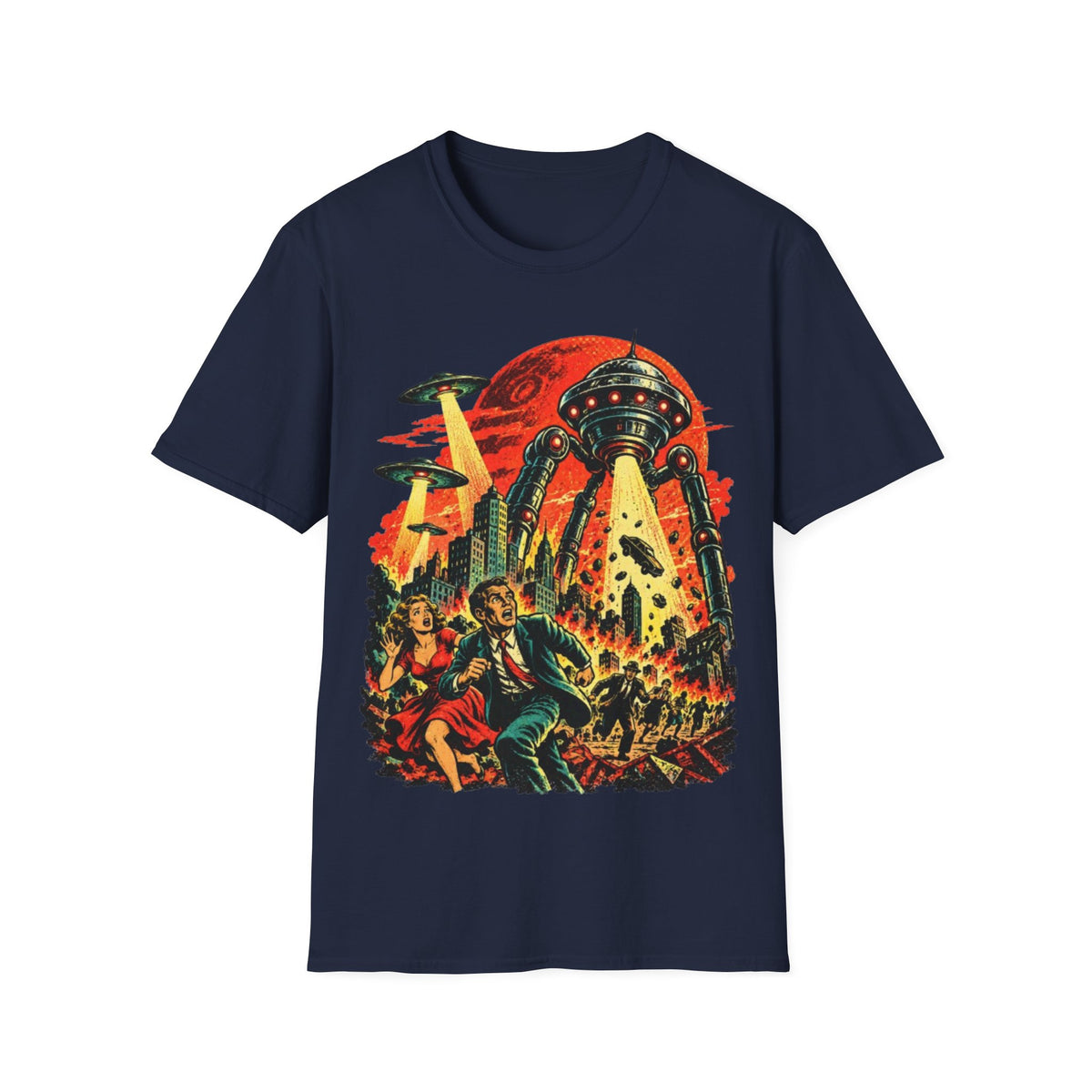 Retro Sci-Fi Alien Invasion T-Shirt
