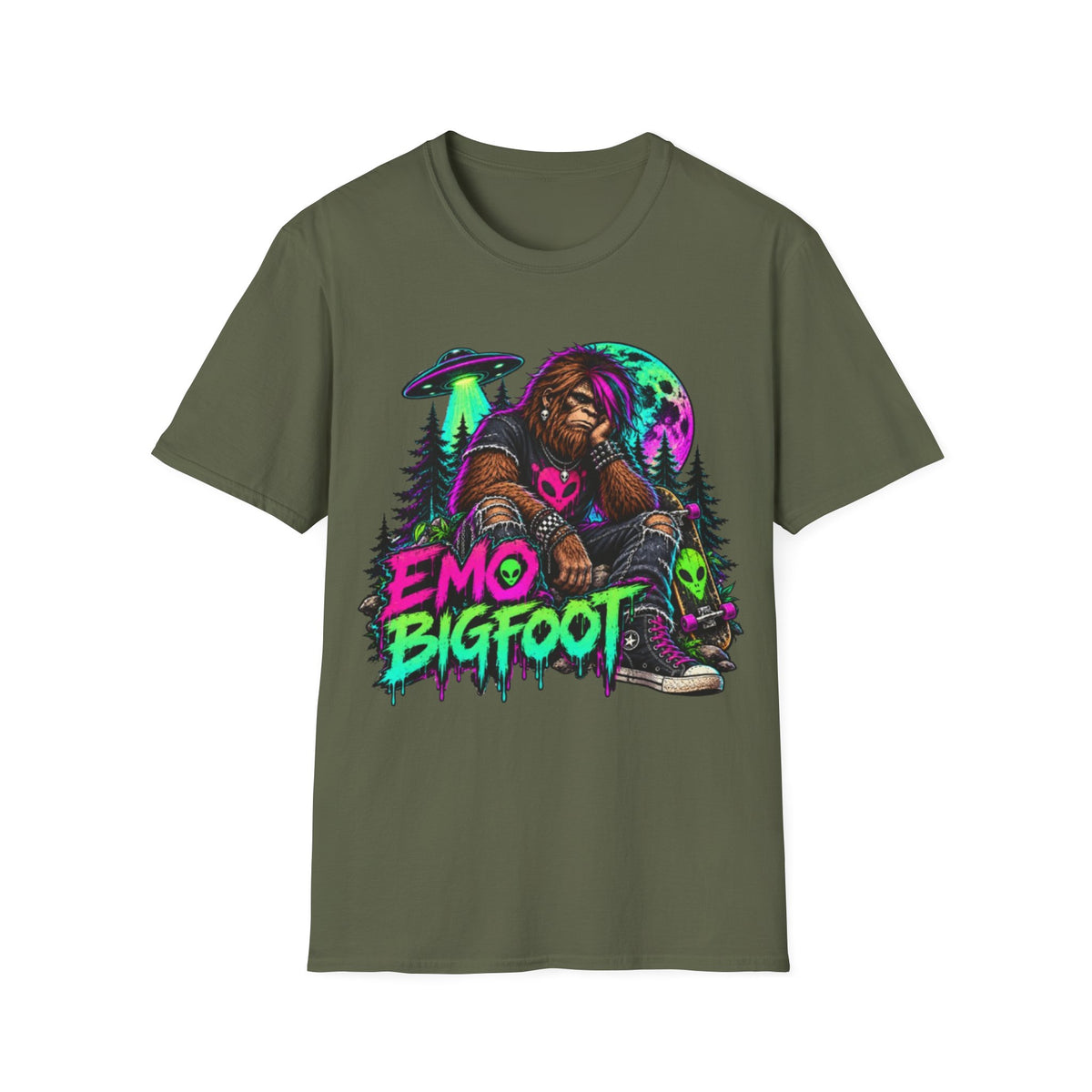 Emo Bigfoot Graphic T-Shirt