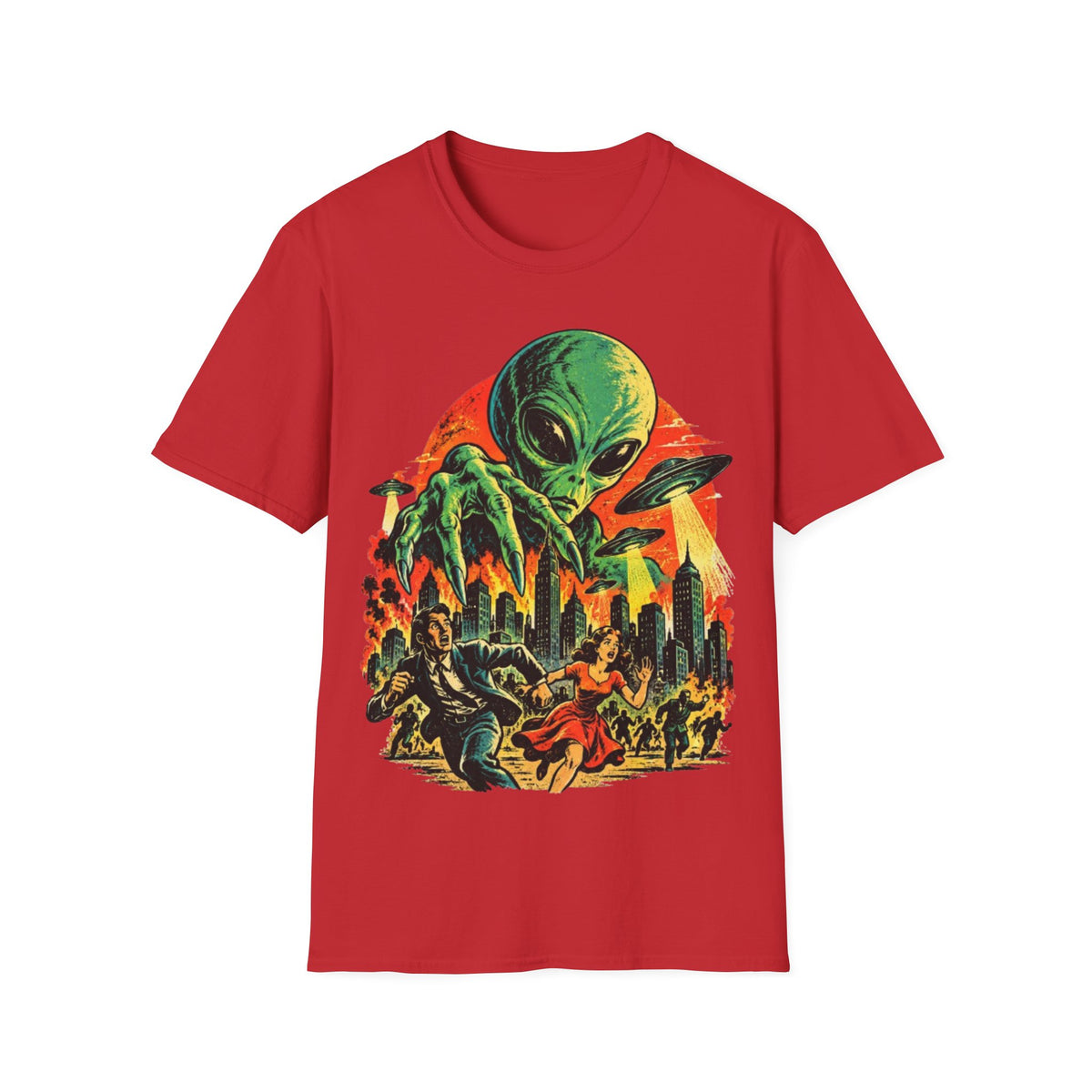 Alien Invasion Retro Sci-Fi T-Shirt