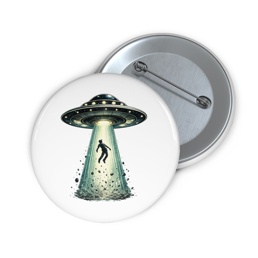 UFO Abduction Pin Button — Alien Spaceship Badge
