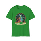 Bigfoot and Alien Sharing a Taco Graphic T-Shirt