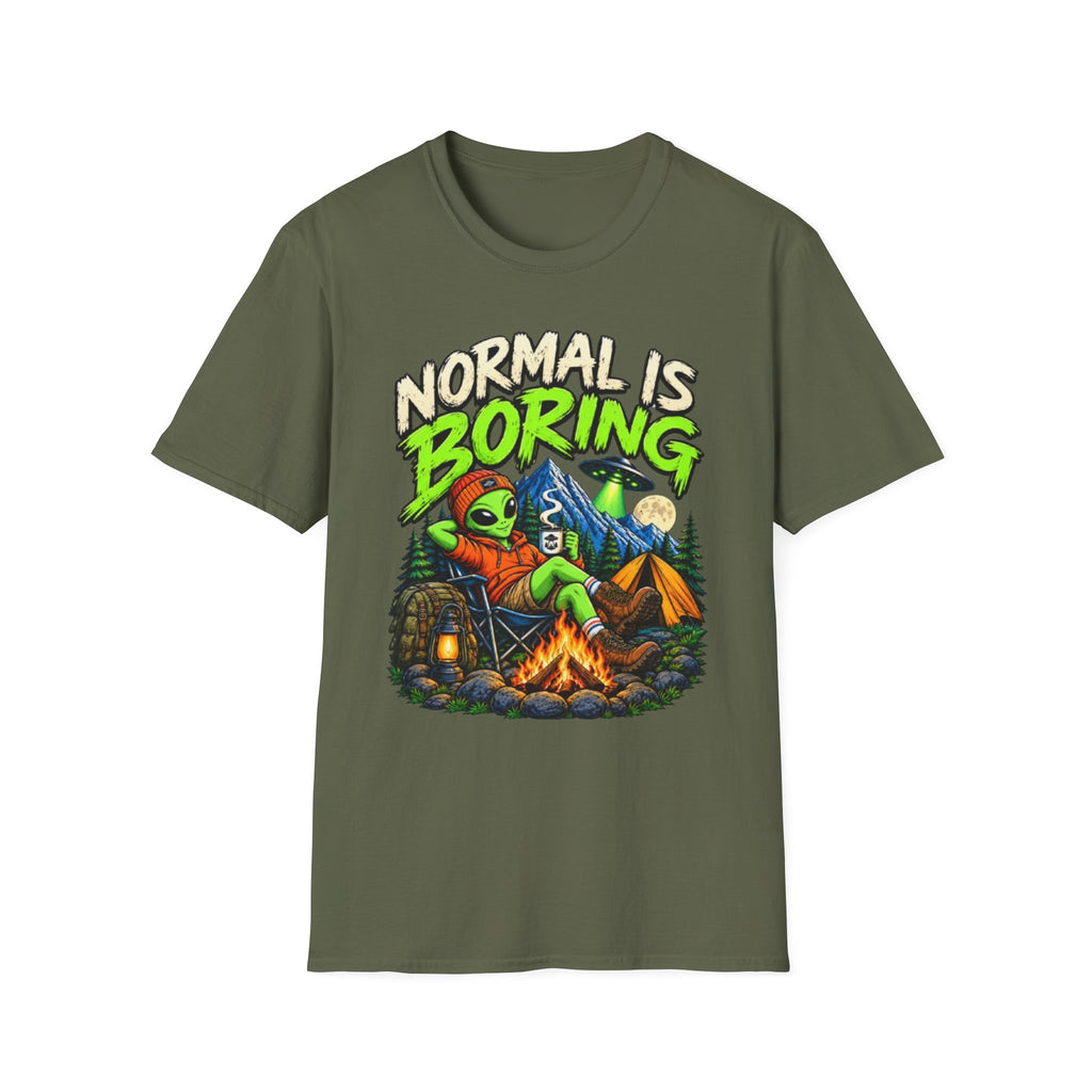 Normal Is Boring Alien Camping T-Shirt