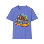 Alien Ride T-Shirt — "You Let Him Drive?" Funny Bigfoot UFO Tee