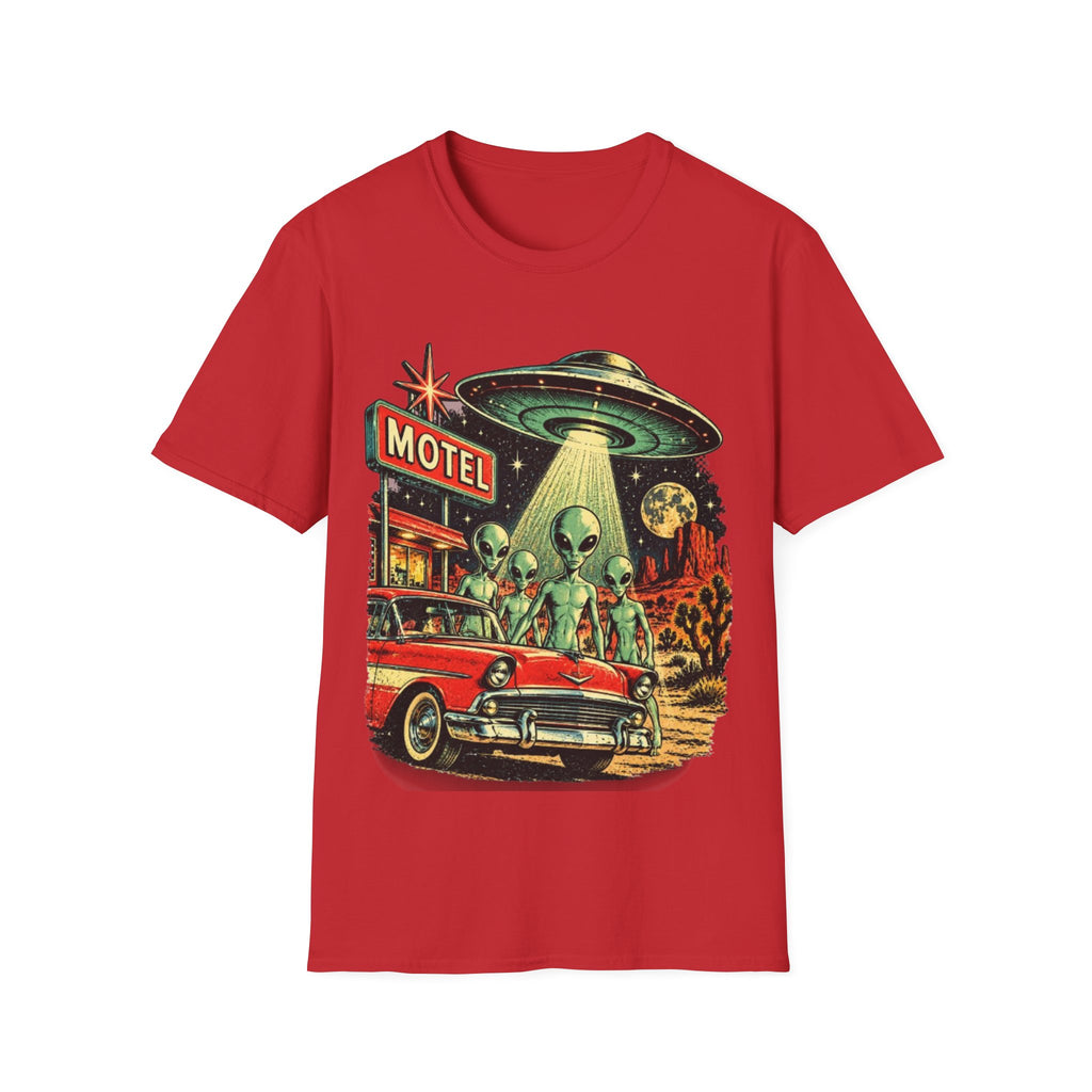 Retro Alien UFO Motel Graphic T-Shirt
