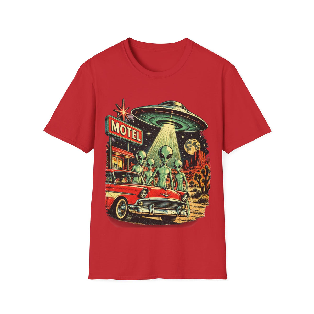 Retro Alien UFO Motel Graphic T-Shirt
