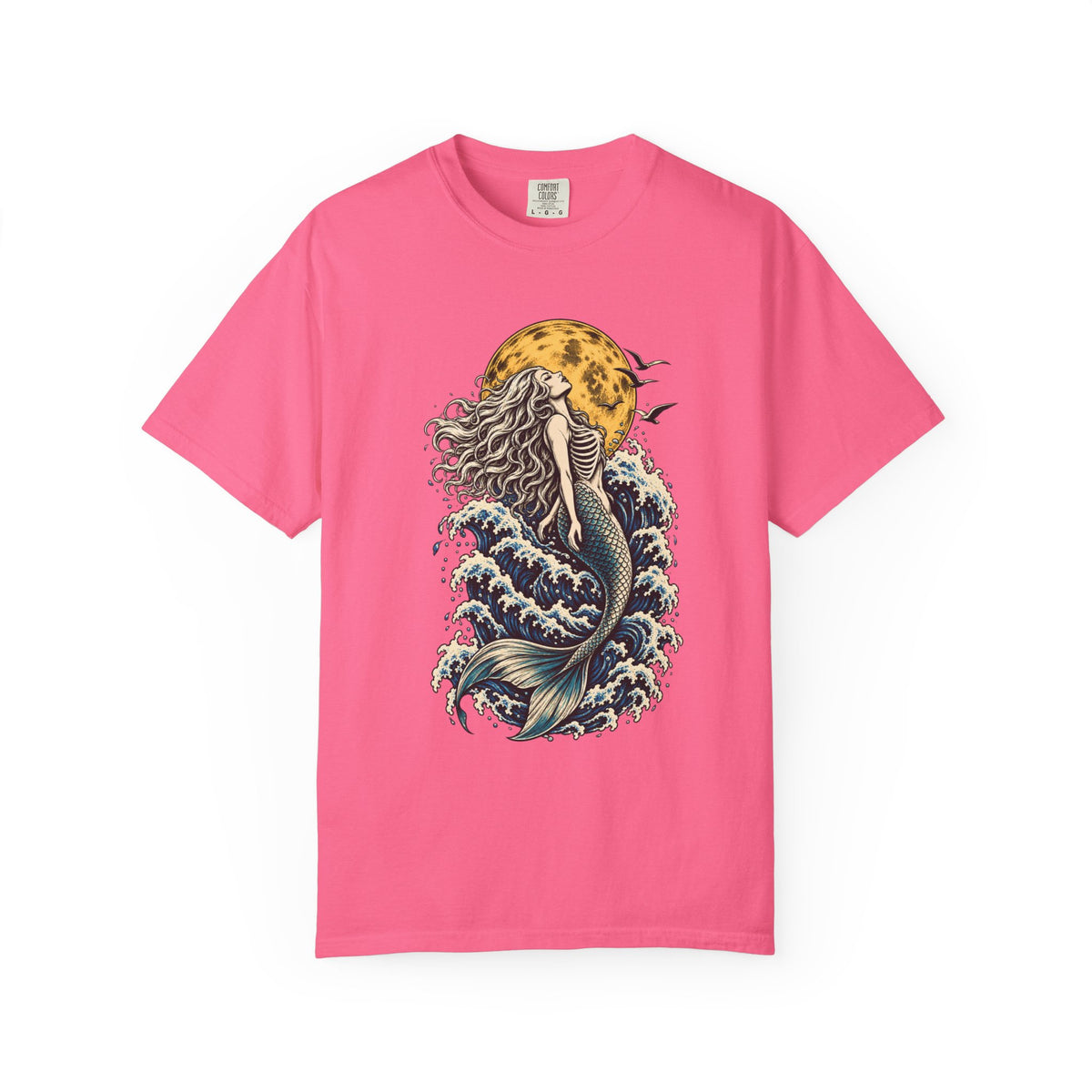 Mermaid Moon T-Shirt — Vintage Wave Mermaid Graphic Tee