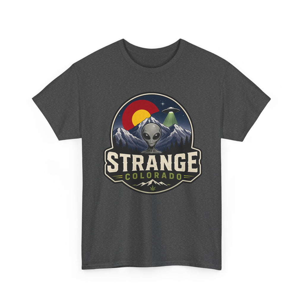 Strange Colorado alien mountains T-Shirt | UFO retro badge tee