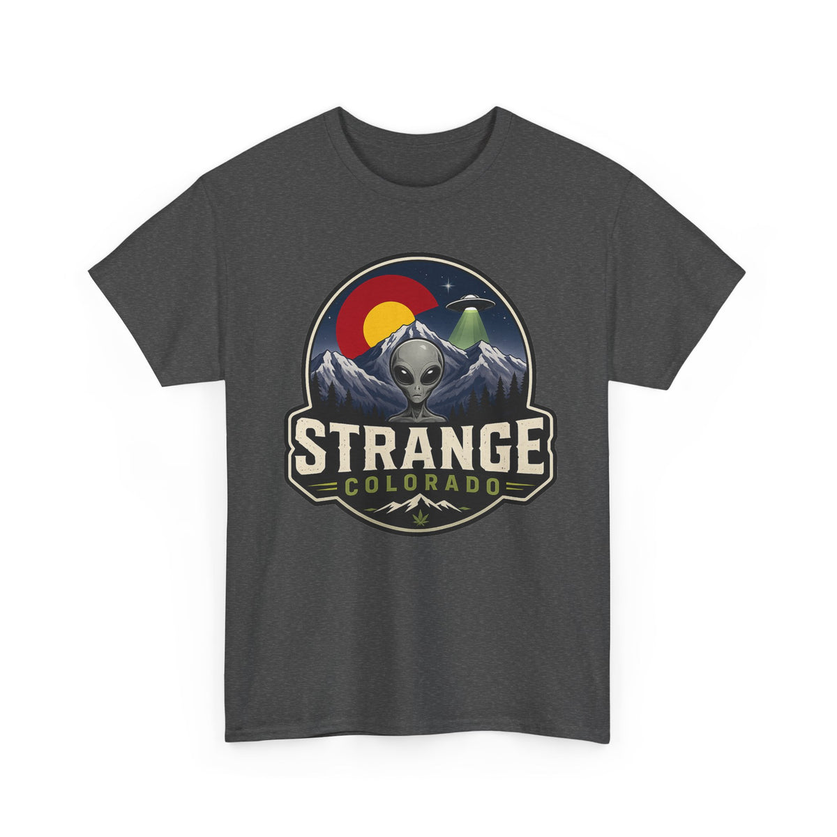 Strange Colorado alien mountains T-Shirt | UFO retro badge tee