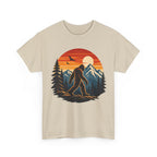 Bigfoot Mountain Sunset T-Shirt | Sasquatch Camping Retro Nature Tee