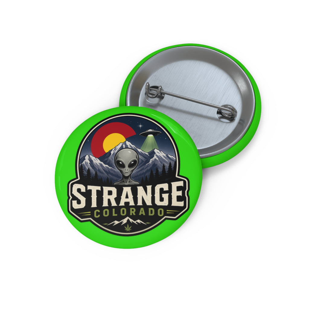 Strange Colorado Button Pin — Alien Mountain Badge