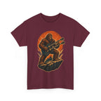 Sasquatch Playing Double-Neck Guitar T-Shirt | Retro Rock Monster Tee
