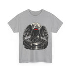 Mothman Bridge Graphic Tee — Red-Eyed Cryptid Illustration T-Shirt