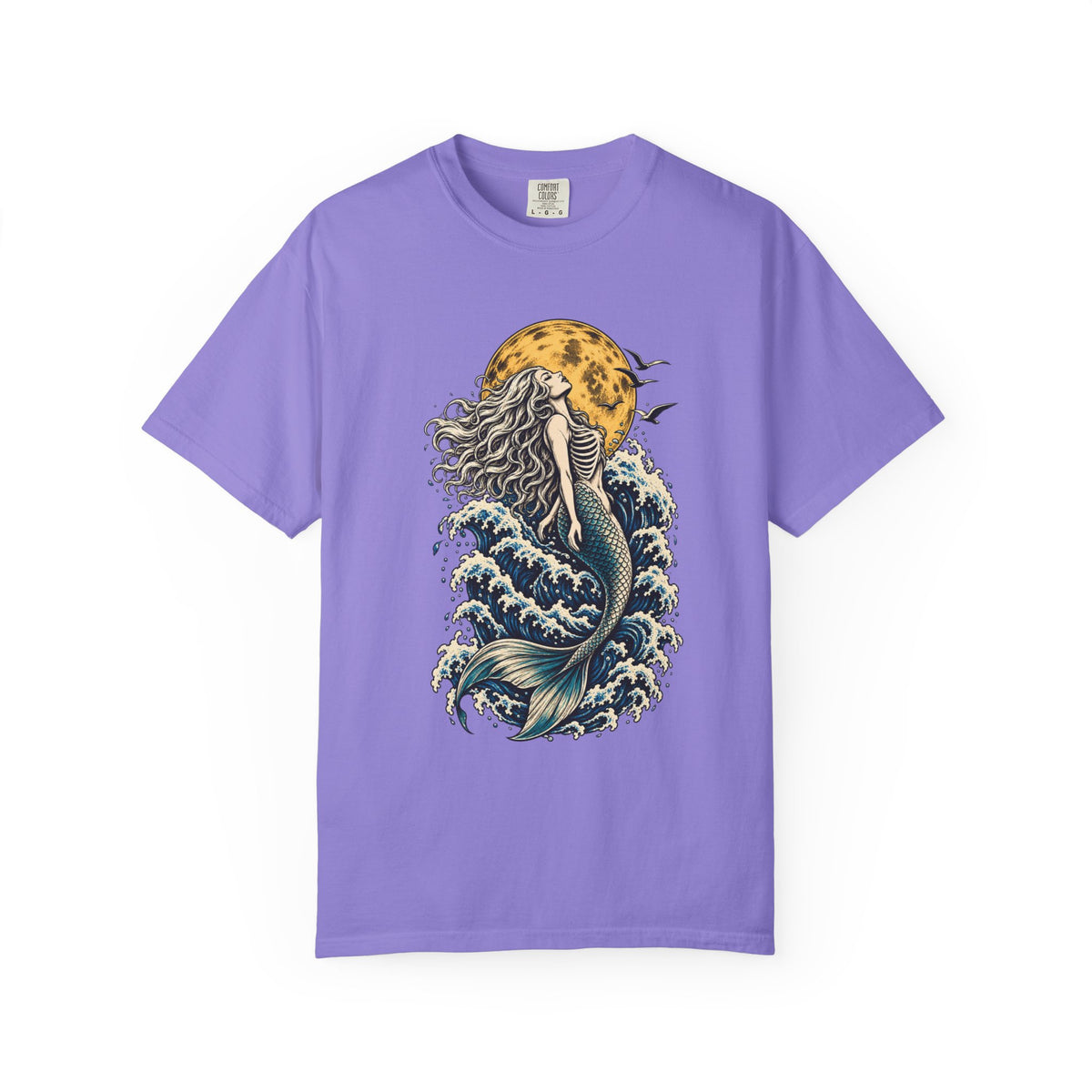 Mermaid Moon T-Shirt — Vintage Wave Mermaid Graphic Tee