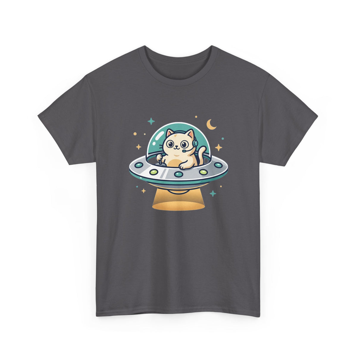 Whimsical Cute Cat UFO Tee