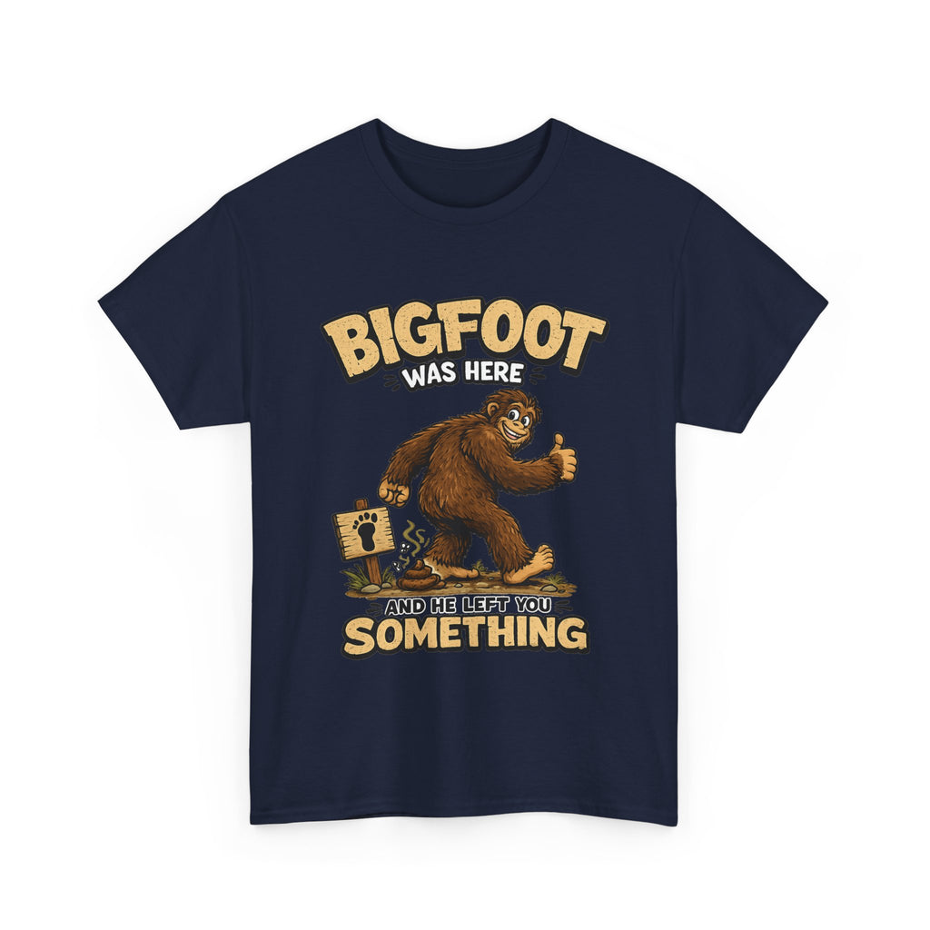 Bigfoot Was Here tee | Sasquatch graphic t-shirt, camping forest humor