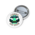 Trust No One UFO Pin Button — Alien Abduction Badge for Jackets & Bags