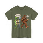 Have You Seen This Guy? Bigfoot and Alien Funny Graphic T-Shirt