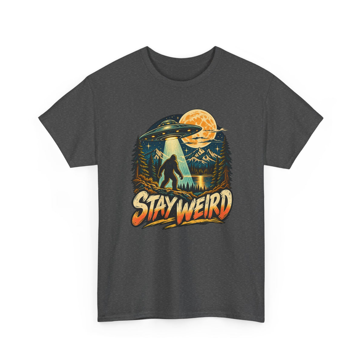Stay Weird Bigfoot UFO T-Shirt