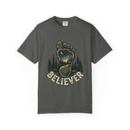 Believer Bigfoot Footprint T-Shirt — Sasquatch Forest Adventure Tee