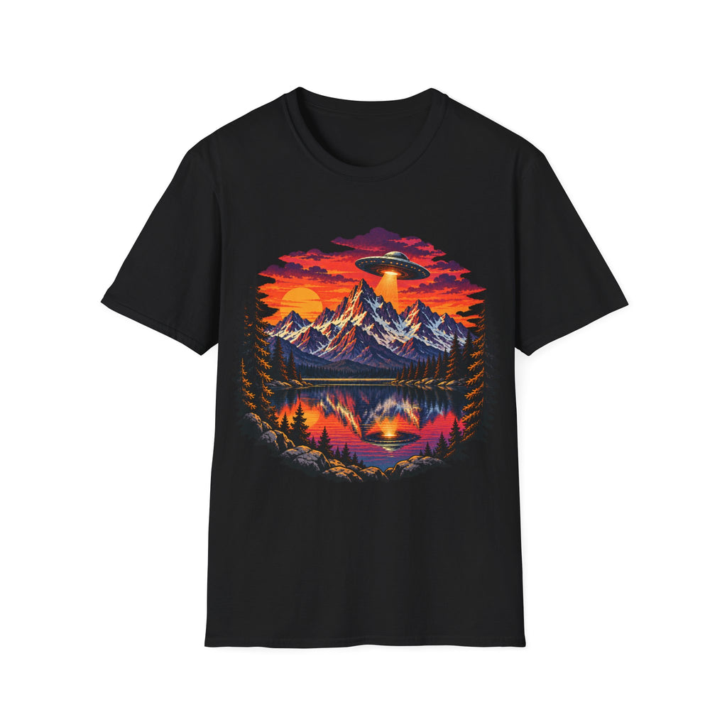 Mountain Sunset Reflection UFO T-Shirt