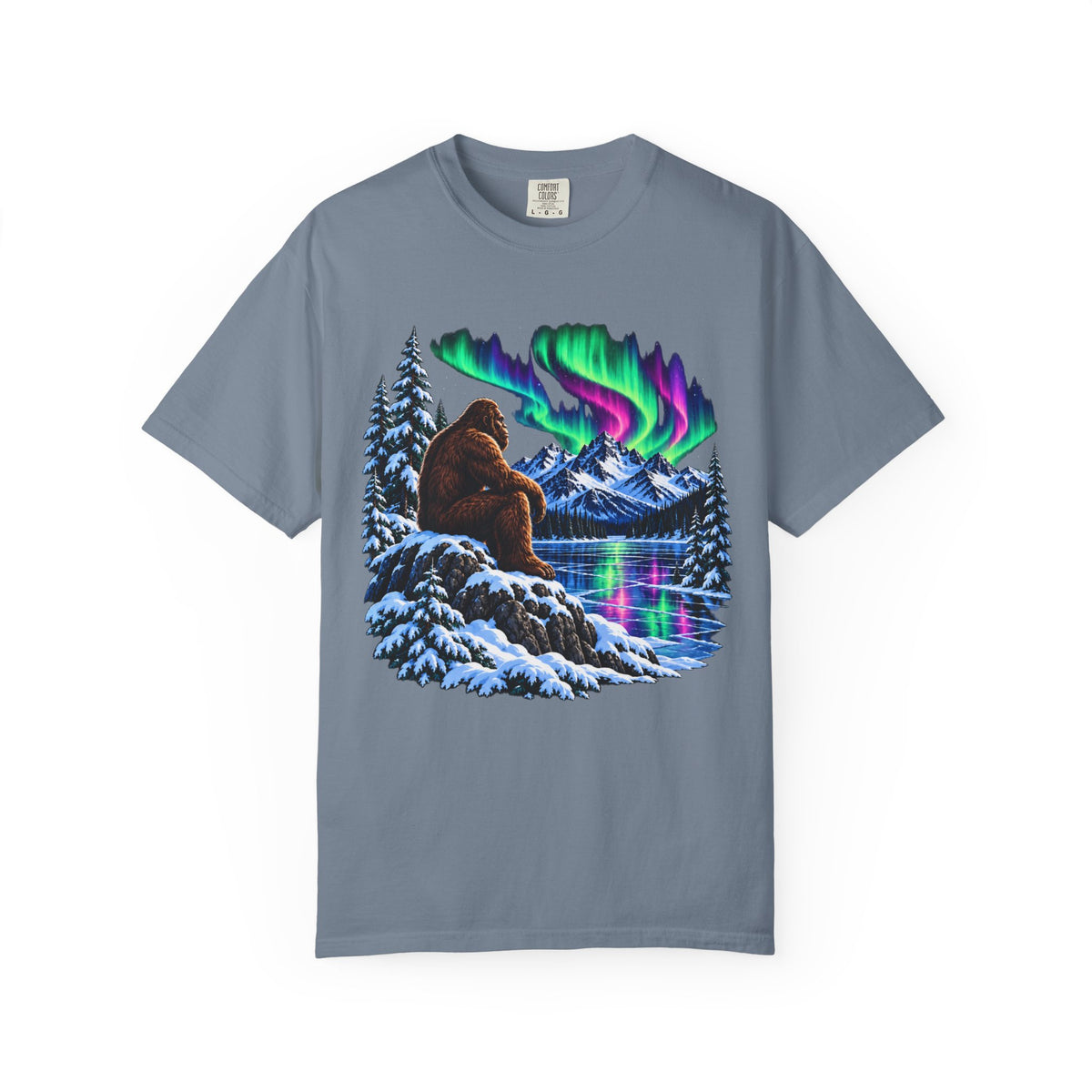 bigfoot Under Northern Lights T-Shirt