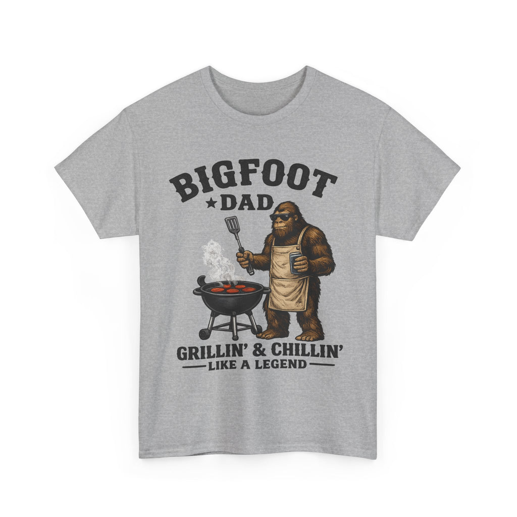 Bigfoot Dad Grillin' & Chillin' T-Shirt | Sasquatch BBQ Tee, Like a Legend