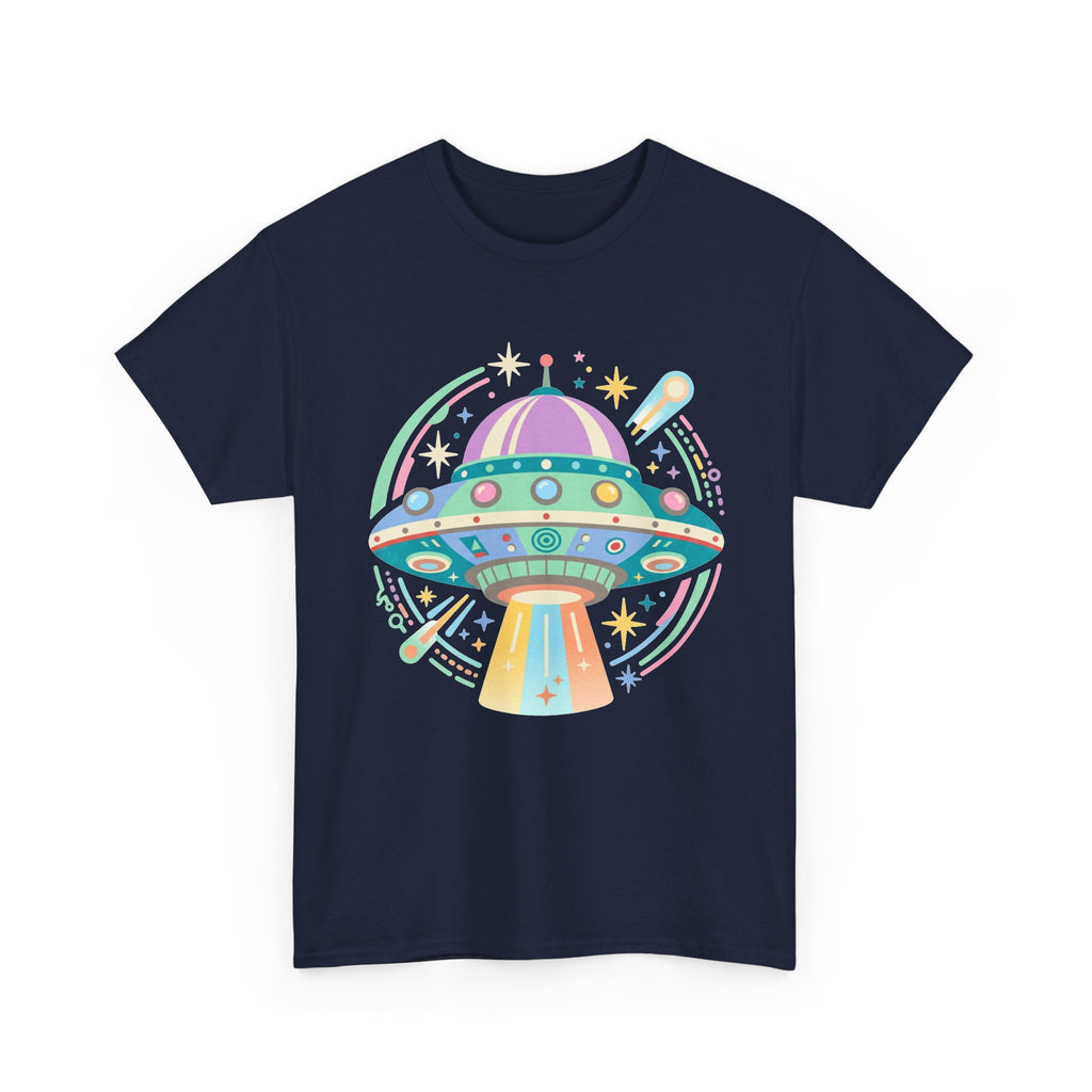 Pastel UFO spaceship T-Shirt | colorful alien saucer illustration